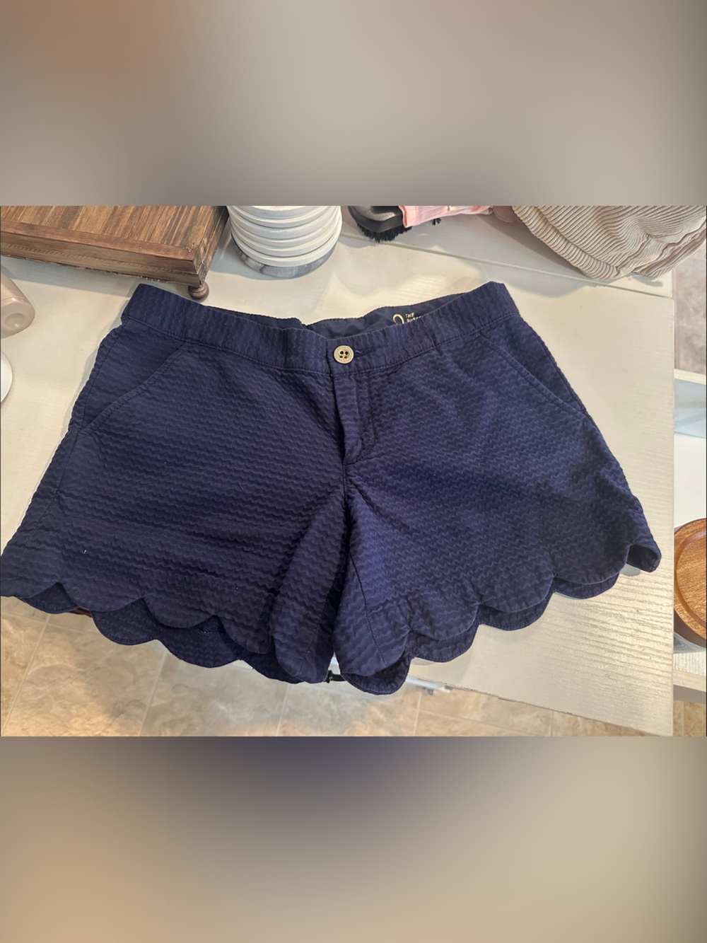 Lilly Pulitzer Navy Scallop Hem Women's Shorts